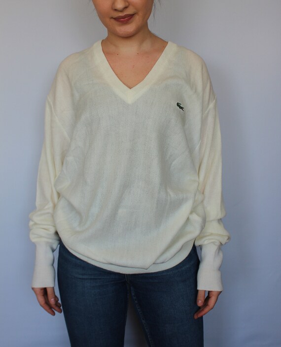 Lacoste 80s 90s Vintage Cardigan Pullover Oversize