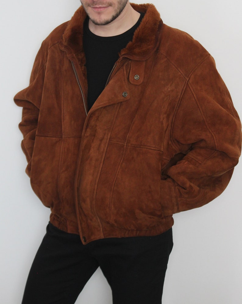 Vintage 80s Classic Sale item 90s Unisex bomber leather jacket