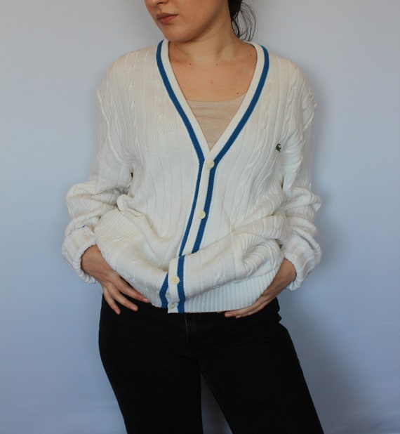 Lacoste 80s 90s Vintage Cardigan Pullover Oversize
