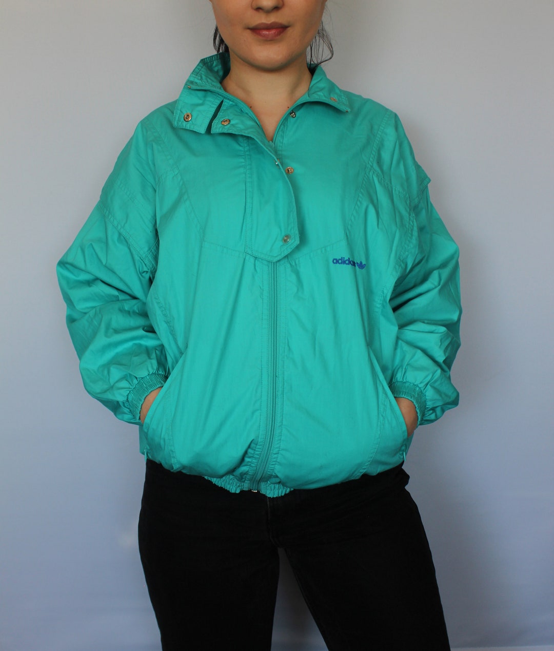 ADIDAS Green Jacket Vintage 90s Clothing Sport Sportswear Tracksuit