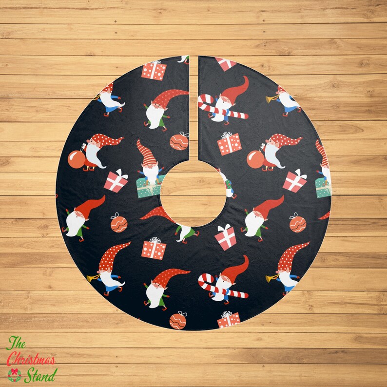 Christmas Gnome Pattern Tree Skirt Cute Gnome Christmas Tree Etsy