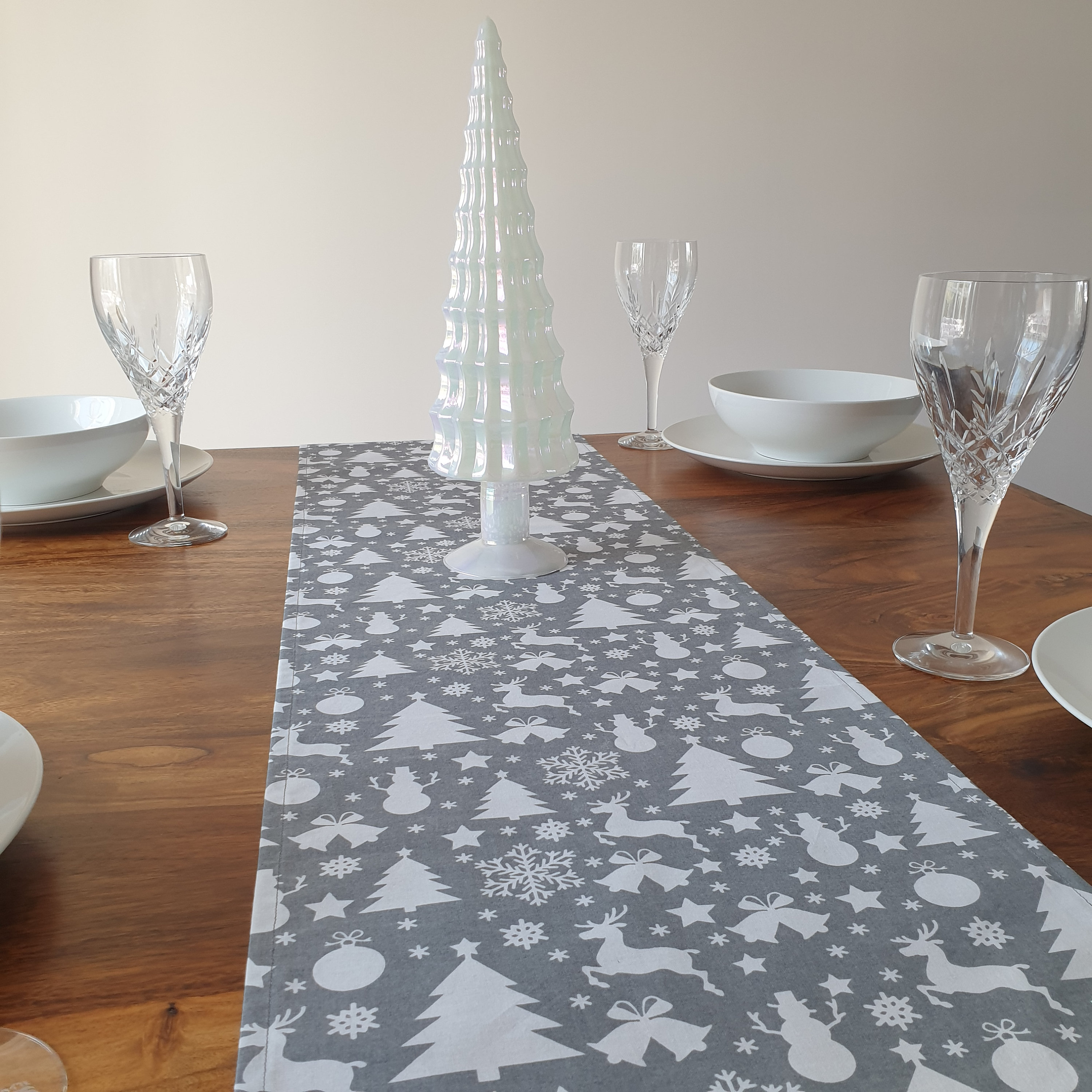 Christmas Table Runner Christmas Tree Table Runner Snowman Etsy UK