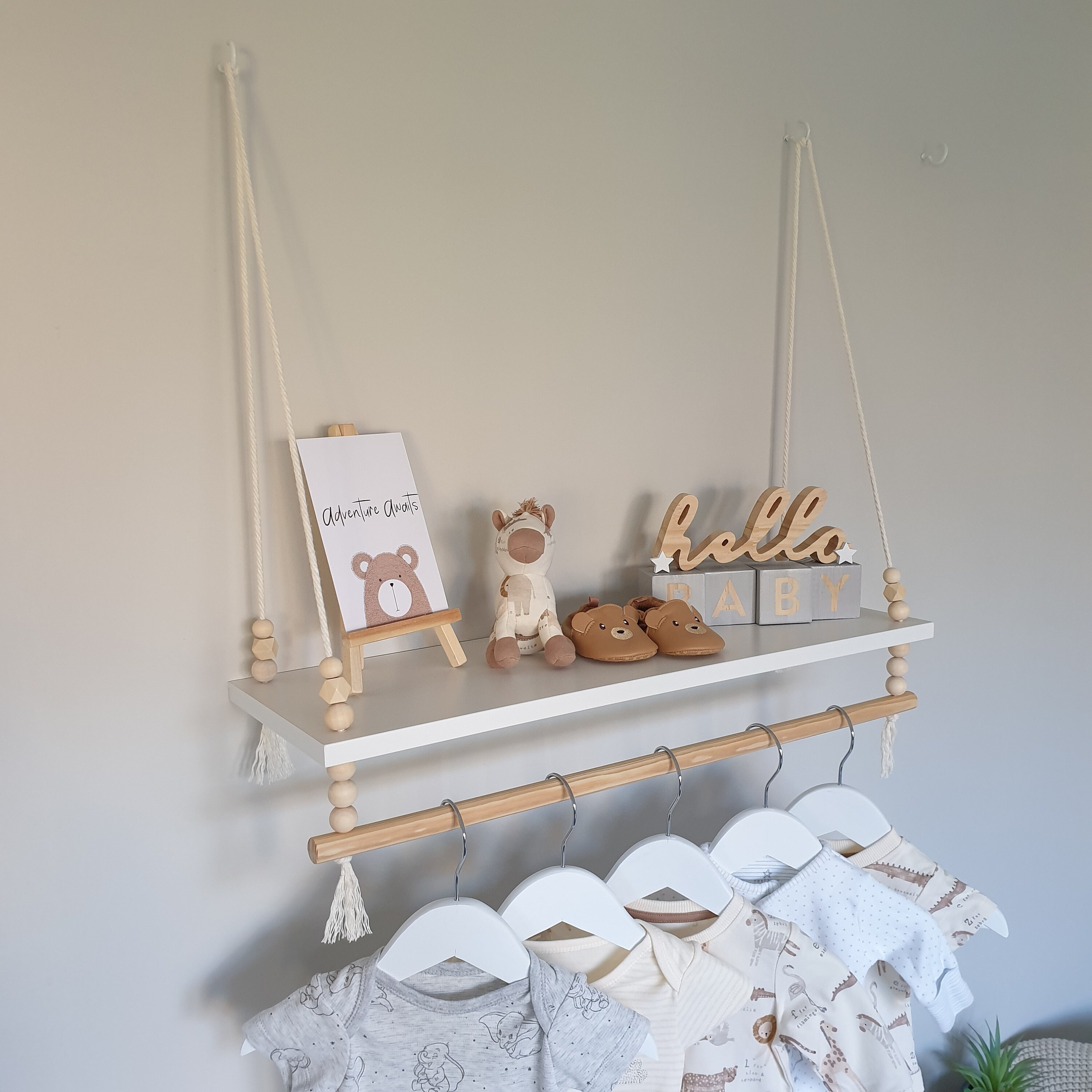 Nursery Shelf With Clothes Rail White Shelf With Rail Etsy UK