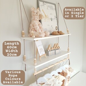 Gender Neutral Baby Gift, New Parent Gift, Unique Baby Shower Gift, Nursery Gift, Newborn Gift, Nursery Shelves with Rail, Nursery Shelf
