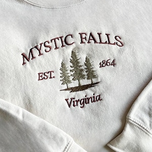 Mystic Falls Embroidered Sweatshirt: Virginia Inspired Vampire Sweater