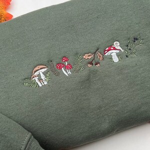 Cosy Toadstool Forestcore Embroidered Sweater perfect for Autumn Weather