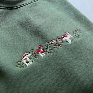Foraging Mushroom Forest Embroidered Cosy Sweatshirt