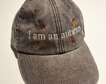 Autumn Embroidered Vintage Cap