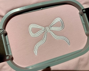 Dainty Coquette Bow Embroidered Sweatshirt: Soft Pastel Gift