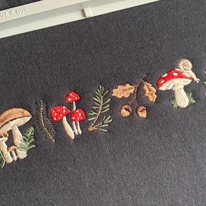 Foraging Embroidered Sweatshirt: Cosy Mushroom Forestcore Sweater image 2