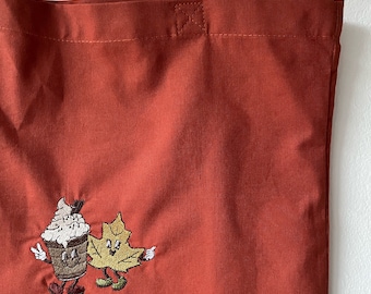 Fall Friends Embroidered Tote Bag