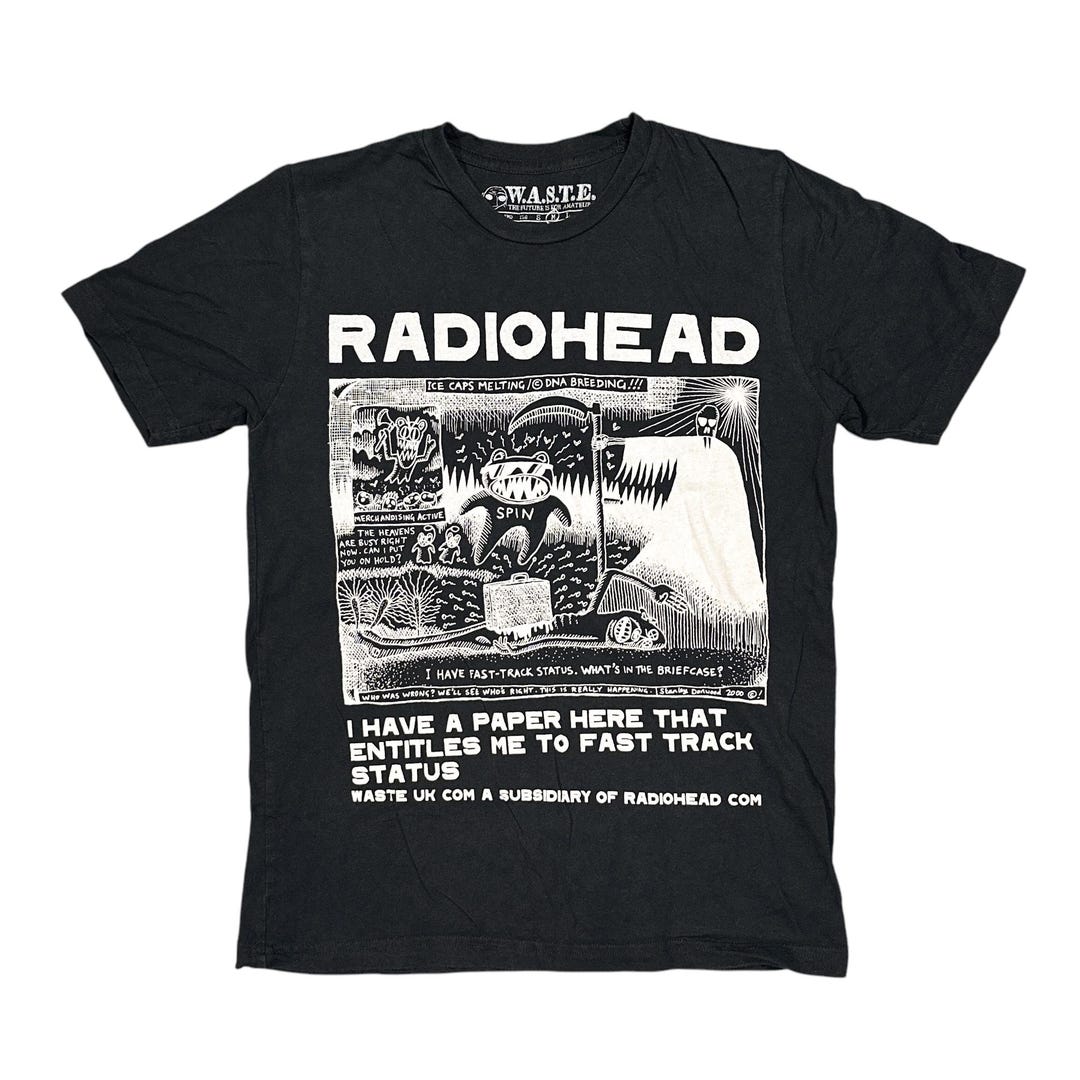 Vintage Y2K Radiohead WASTE W A S T E Clothing Amnesiac 2000 T Shirt vintage-y2k-radiohead-waste-w-a-s-t-e-clothing-amnesiac-2000-t-shirt