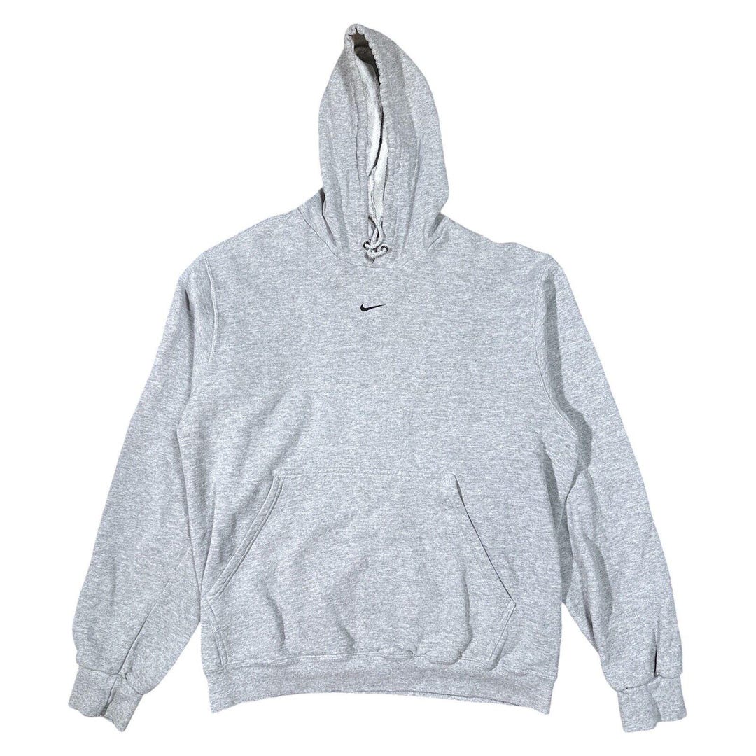 Vintage Y2K Nike Center Swoosh Check Logo Gray Pullover Hoodie Mens ...