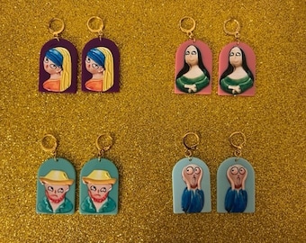 Funny Art Earrings - Famous Paintings Earrings