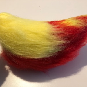 Fursuit character Nub Tail, Bunny Tail, Animal Costume tail, short tail, small tail, Red and yellow nub tail  - Ready to wear (46)