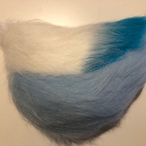 Personagem de fursuit Nub Tail, Bunny Tail, Animal Costume tail, short tail, small tail, branco e dois tons de azul nub tail - Pronto para vestir (52)