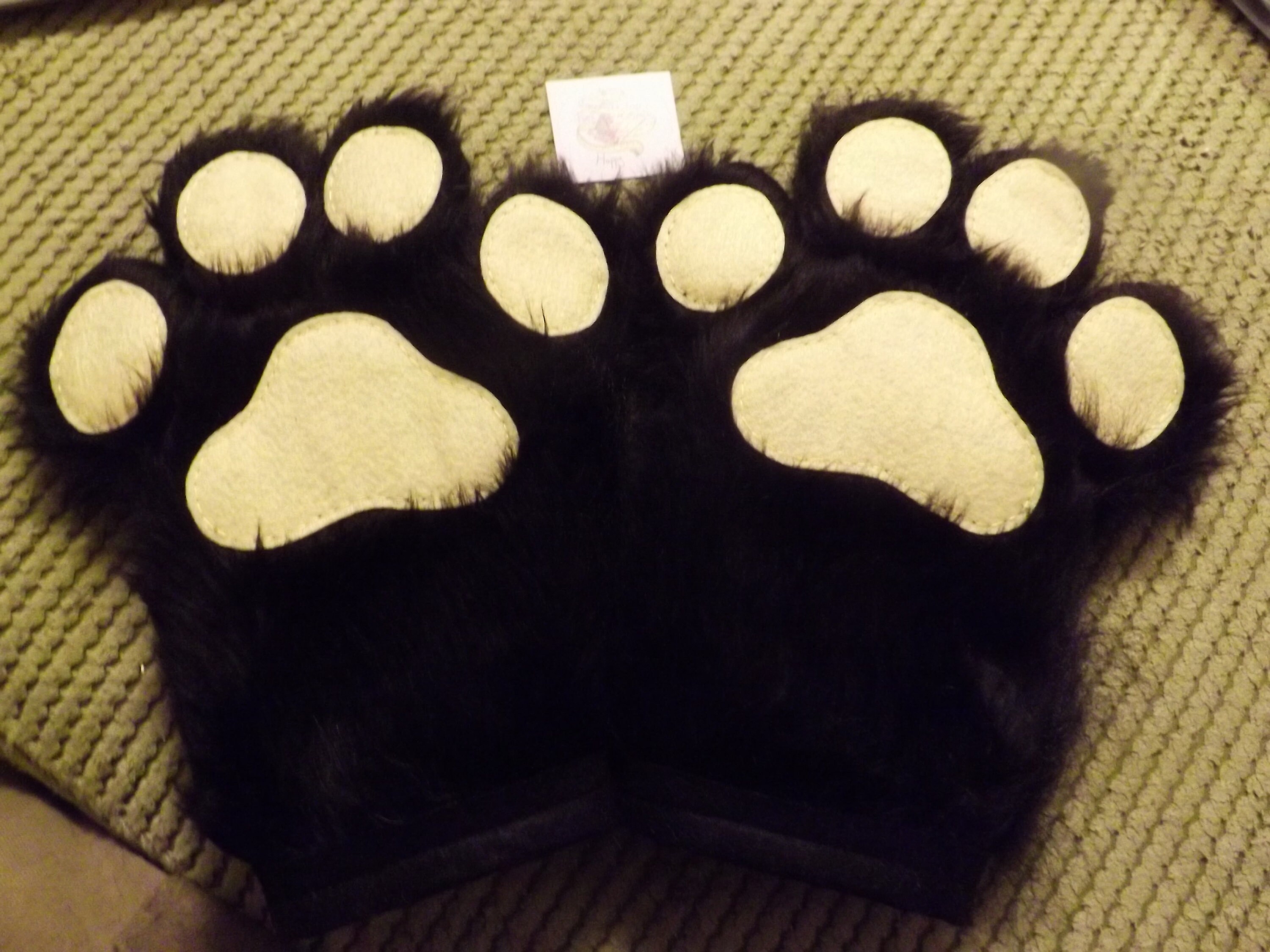 Fursuit Hand paws PASTEL YELLOW paw pads and black fur Etsy