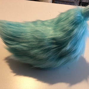 Personagem de fursuit Nub Tail, Bunny Tail, Animal Costume tail, short tail, small tail, aqua blue tail luxuoso pele Pronto para usar (42)