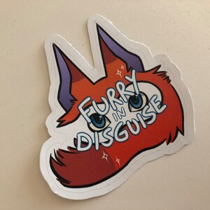 Furry In Disguise Sew Furry Happy Sticker, Furry Stickers, Stickers for Furries, Furry Fandom Sticker, Cosplay Sticker, Animal Sticker