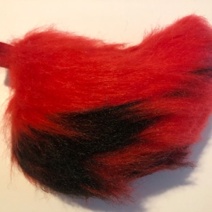 Fursuit character Nub Tail, Bunny Tail, Animal Costume tail, short tail, small tail, Red and black nub tail  - Ready to wear (44)