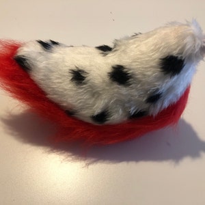 Fursuit character Nub Tail, Bunny Tail, Animal Costume tail, short tail, small tail, Red and spotty nub tail  - Ready to wear (43)