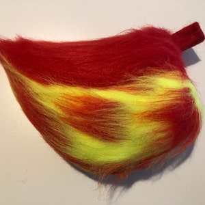 Fursuit character Nub Tail, Bunny Tail, Animal Costume tail, short tail, small tail, Red and yellow nub tail  - Ready to wear (45)
