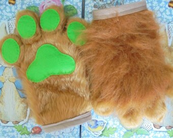 Fursuit Chocolate Mint Puffy Hand Paws