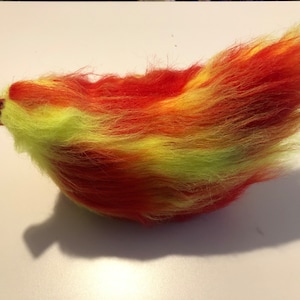 Fursuit character Nub Tail, Bunny Tail, Animal Costume tail, short tail, small tail, Red and yellow nub tail  - Ready to wear (48)