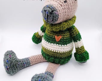 Patroon gehaakt capibara: amigurumi dierenspeelgoed (digitale pdf-download)