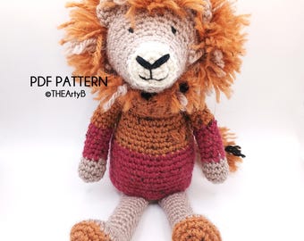 Löwe Häkelanleitung: Lester Amigurumi Plüschtier (PDF Download)