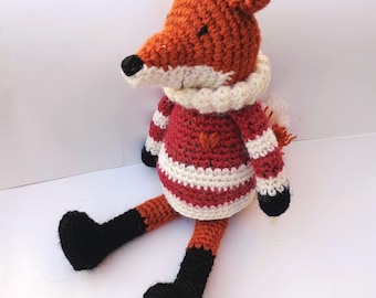 Virkad räv amigurumi-mönster: Fred Fox handledning (PDF-nedladdning)