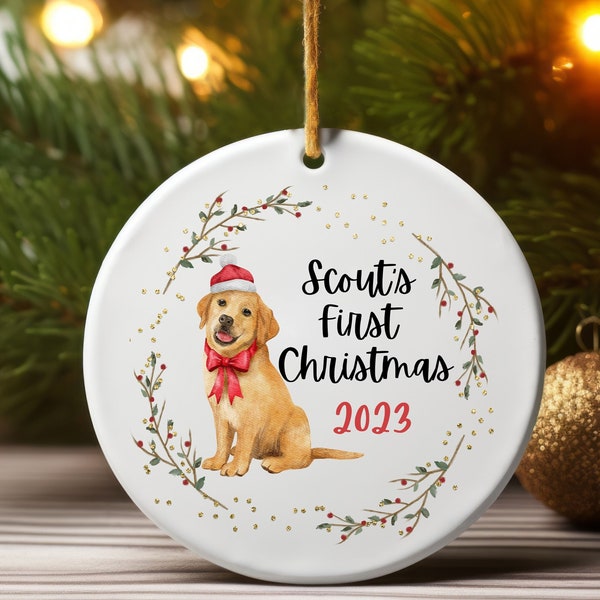 Dog Ornament Custom Christmas Pet Ornament Personalized Puppy Ornament Christmas Gift Golden Retriever Gift Yellow Lab Stocking Stuffer Pet