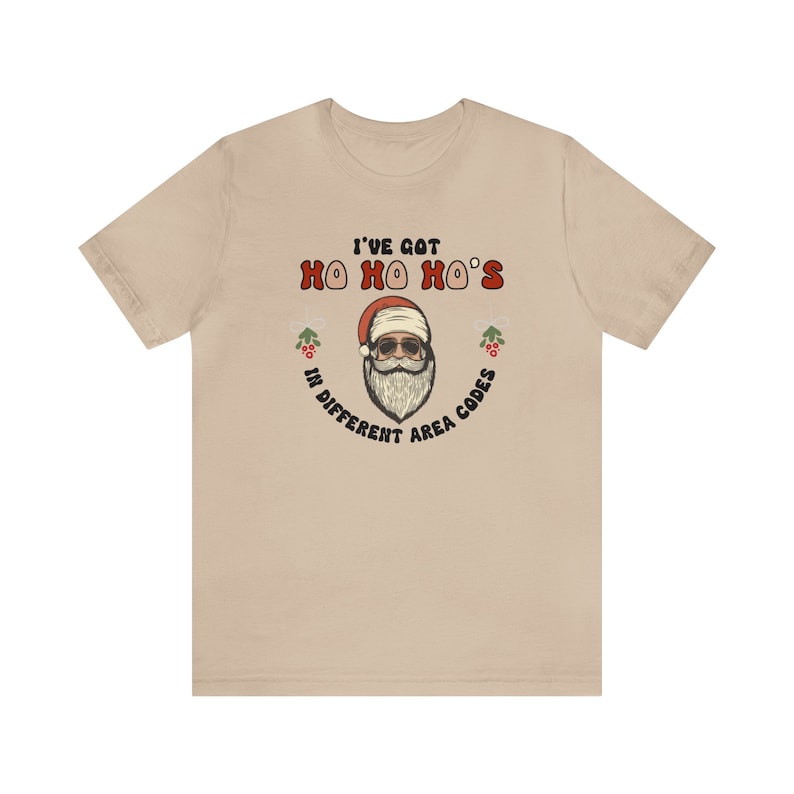 Ho Ho Ho Tee. Funny Christmas Shirt. Hip Hop Christmas Throwback. 90s Lyrics Xmas Tee. Area Codes T-shirt Funny Hip Hop Retro Christmas Top Tan