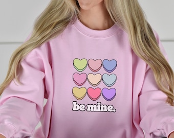 Felpa con cappuccio Candy Hearts Valentine Maglietta rosa Candy Valentine Unisex Heavy Blend™ Felpa girocollo