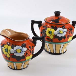 Vintage Lusterware Japanese Sugar and Creamer.