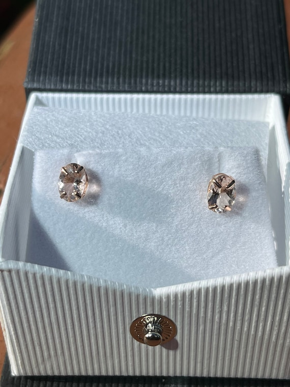 14k Rose Gold 1.25 ct Morganite earrings