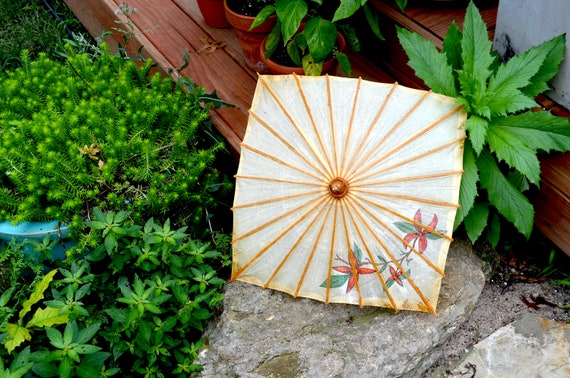Vintage Hand Painted Parasol
