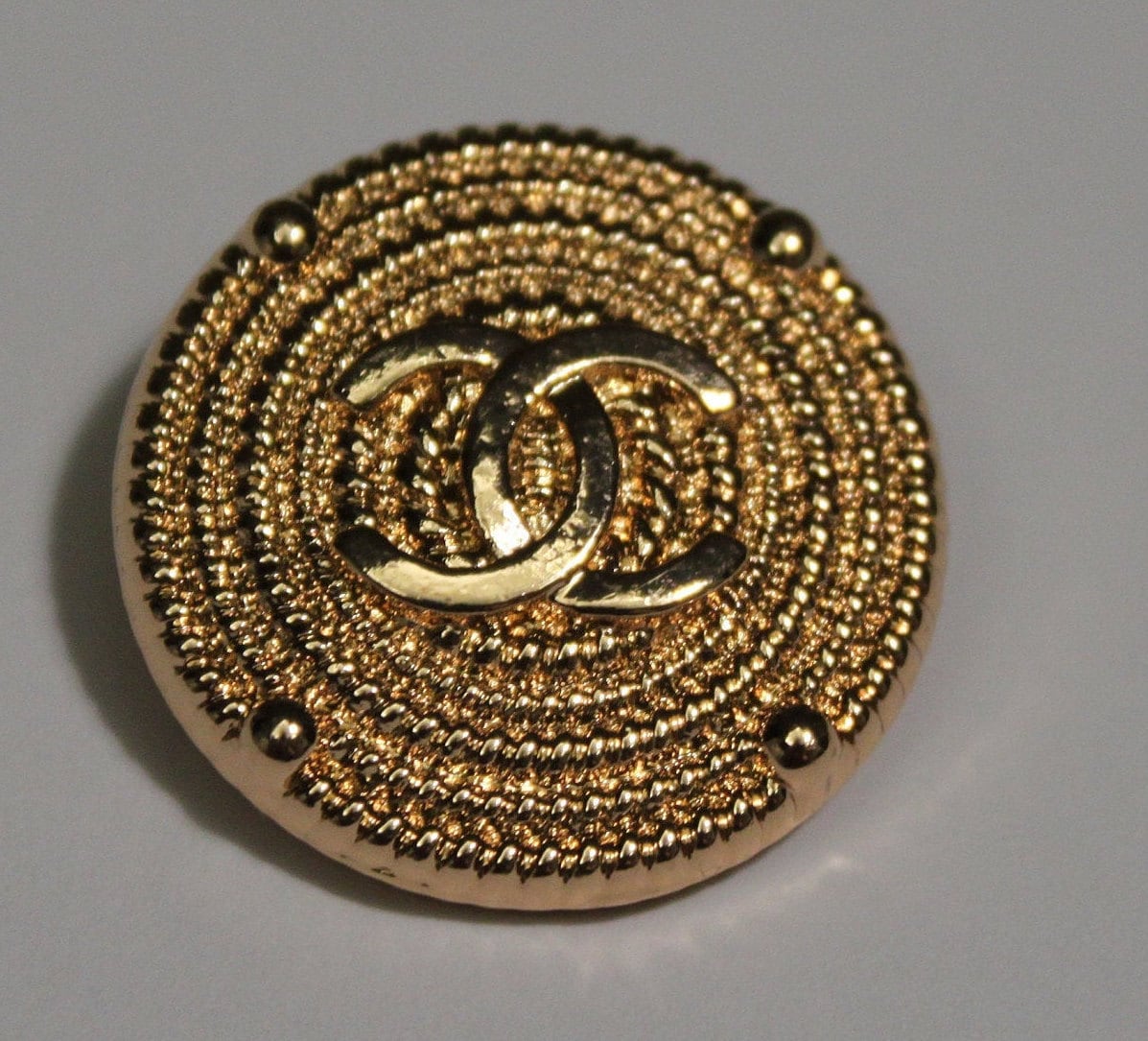 One gold color chanel buttons 20mm or 25 mm VINTAGE Etsy