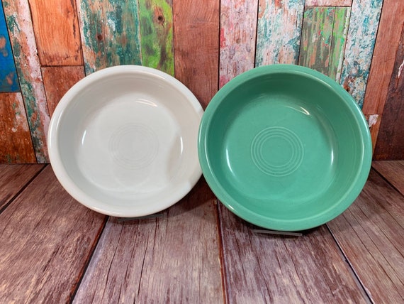 Fiesta Bowls Cereal Bowls HLC Soup Bowl Sea Mist Green 7 Bowl White Coupe Soup Bowl 1980s Cereal Bowl Vintage Fiesta Etsy
