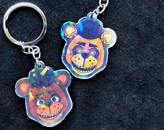 Spooky Bear Animatronic Keychain || Double Sided Acrylic Keychain