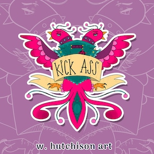 Kick @ss Distilfink Hex Sign Vinyl Sticker