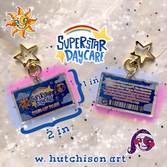 FNAF Security Breach Daycare Pass Keychain Double Sided Etsy Australia