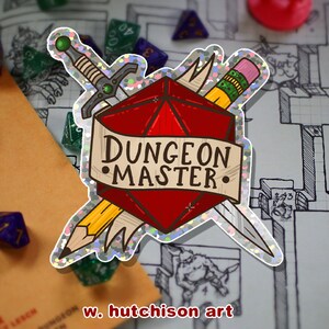 Adesivo de vinil com brilho Dungeon Master D&D