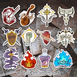 Pegatinas de clase de jugador de Dungeons & Dragons