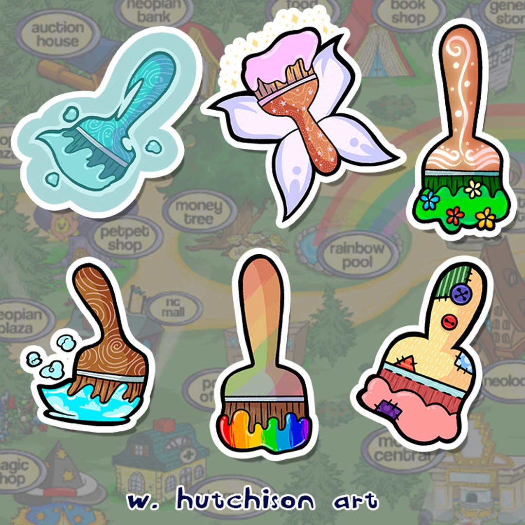 Neopets Paintbrush Sticker Set Etsy