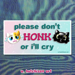 Please Don't Honk Or I'll Cry Webcore Autoaufkleber