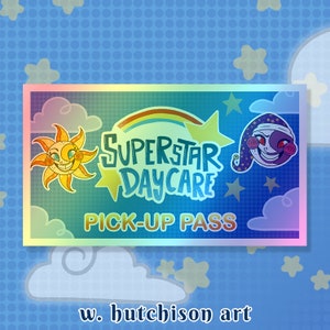 Animatronische Daycare Pass Holographic Vinyl Sticker