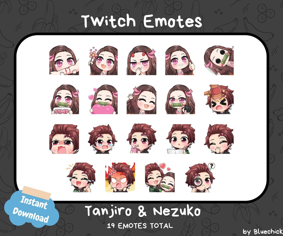 Tanjiro And Nezuko Emotes 19 Twitch Emotes Discord Emotes Etsy Uk