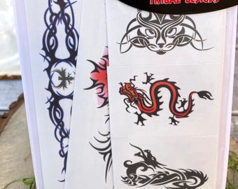 Tattoos- Temporary Tattoos-Tribal Designs- Tattoos-Dragon Tattoo-Scorpion Tattoo-Sun Tattoo-Party Fun
