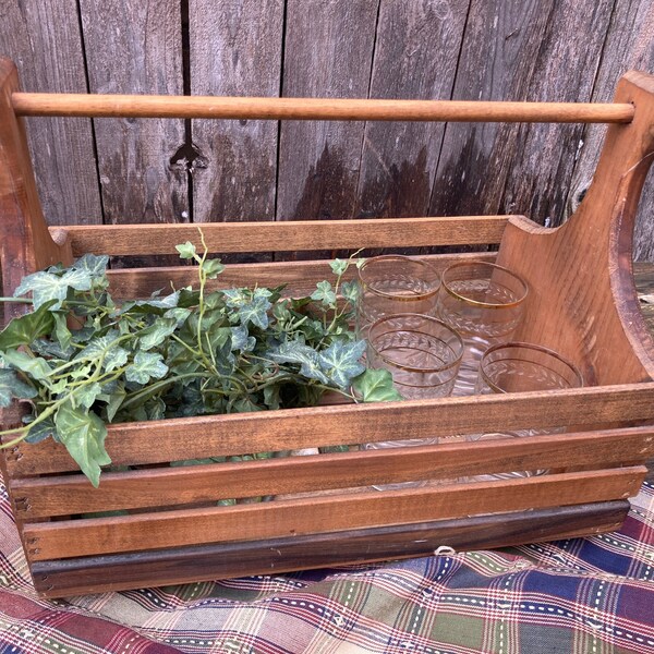 Wood Slat Basket Etsy